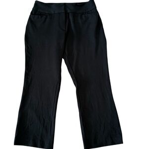 Loft Women's Black Curvy Dress Trouser Career Pants Stretch Flat‎ Front Size 6